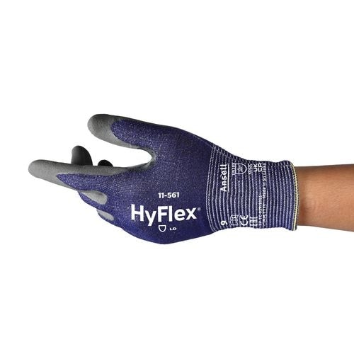 Ansell HyFlex Cut Resistant Mehrweg Arbeitshandschuhe Nitril Größe 9 Dunkelblau 12 Paar