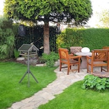 thumbnail of Relaxdays Vogelfutterhaus mit Ständer, wetterfestes Dach, Holz Vogelhaus, HBT: 120x62x55 cm, Futterhaus Wildvögel, grau