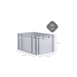 thumbnail of PROREGAL SuperSparSet 3x Eurobox NextGen Economy mit Scharnierdeckel & schwarzen Verschlüssen, Griffe zu, HxBxT 32x40x60cm, 65L, Eurobehälter, Box