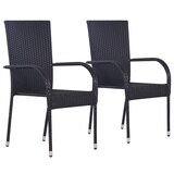 thumbnail of Helloshop26 - Conjunto de comedor de jardín exterior negro de 3 piezas 02_0013673