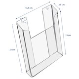 thumbnail of Anschraubbarer Flyerhalter, Prospekthalter DIN A5, HMF 46842, 21 x 16,5 x 3,5 cm