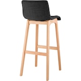 thumbnail of Conjunto de 2 bancos de bar Hover tecido Natura cinza escuro