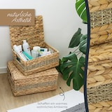 thumbnail of HMF Aufbewahrungskorb mit Deckel, 3er-Set, Korb geflochten aus Wasserhyazinthe und Seegras, Klein, Mittel, Groß