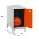 thumbnail of SimonRack Armário Vestiário Metálico Baixo 575x400x500 mm, 1 Porta com Chave, Cinza/Laranja - Simonlocker