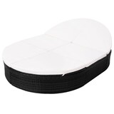 thumbnail of vidaXL Outdoor-Lounge-Bett mit Polster Poly Rattan Schwarz