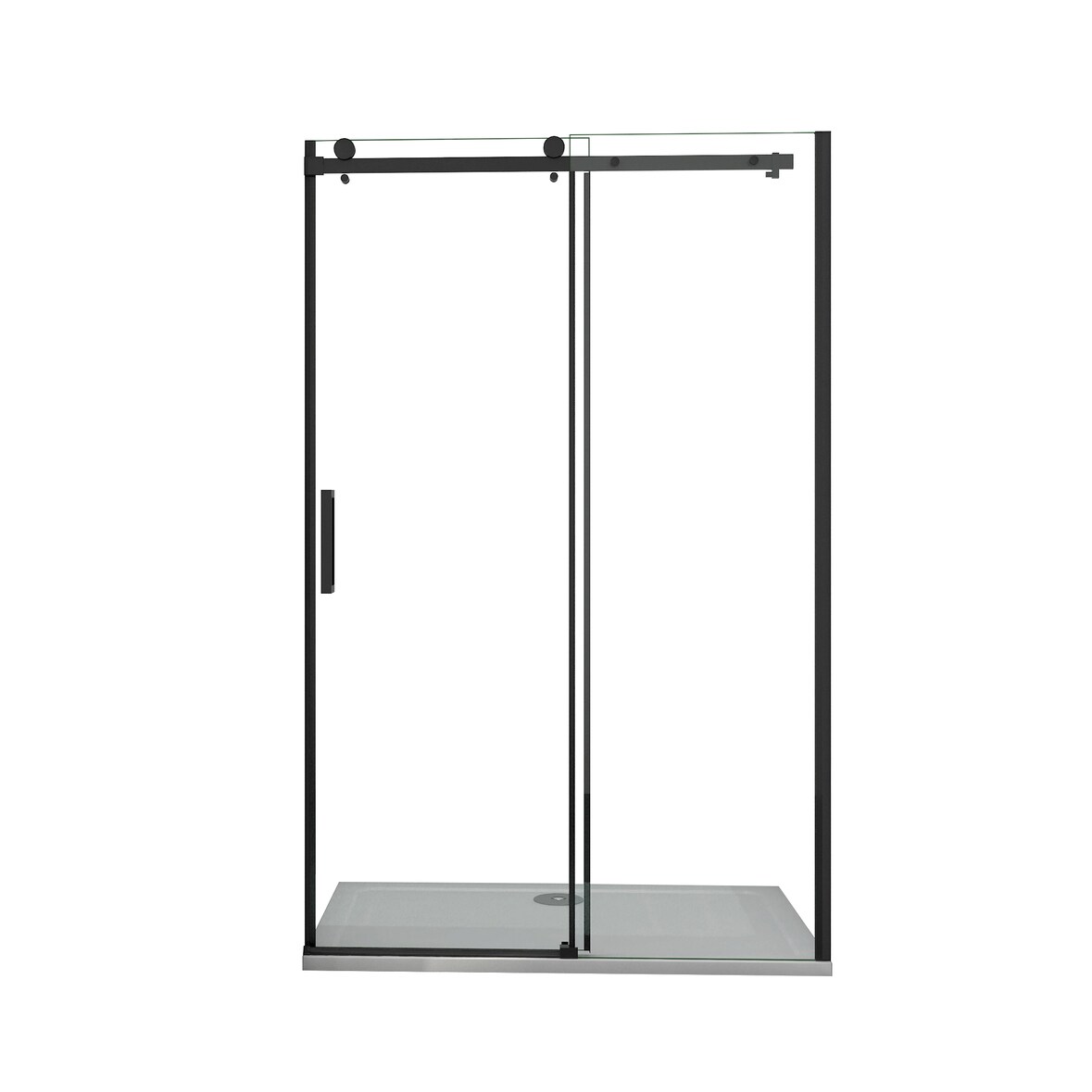 AICA Mampara de ducha corredera perfil negro mate vidrio 8mm antical (1360-1400)x2000mm