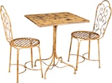 thumbnail of BISCOTTINI Schmiedeeisentisch mit antikem creme-finish 70x70x76 cm
