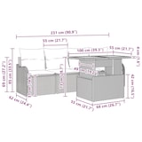 thumbnail of vidaXL 5-teiliges Garten-Sofa-Set mit Kissen Schwarz Poly Rattan Akazie