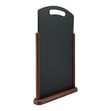 thumbnail of Securit® Tischtafel "Handle" mit Griff – Holzsockel dunkelbraun lackiert – 35x53cm