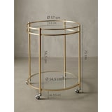 thumbnail of Goldener Servierwagen, mobiler Beistelltisch, Sicherheitsglas, Mehrzwecknutzung. 57x57x75 cm | Kadima Design