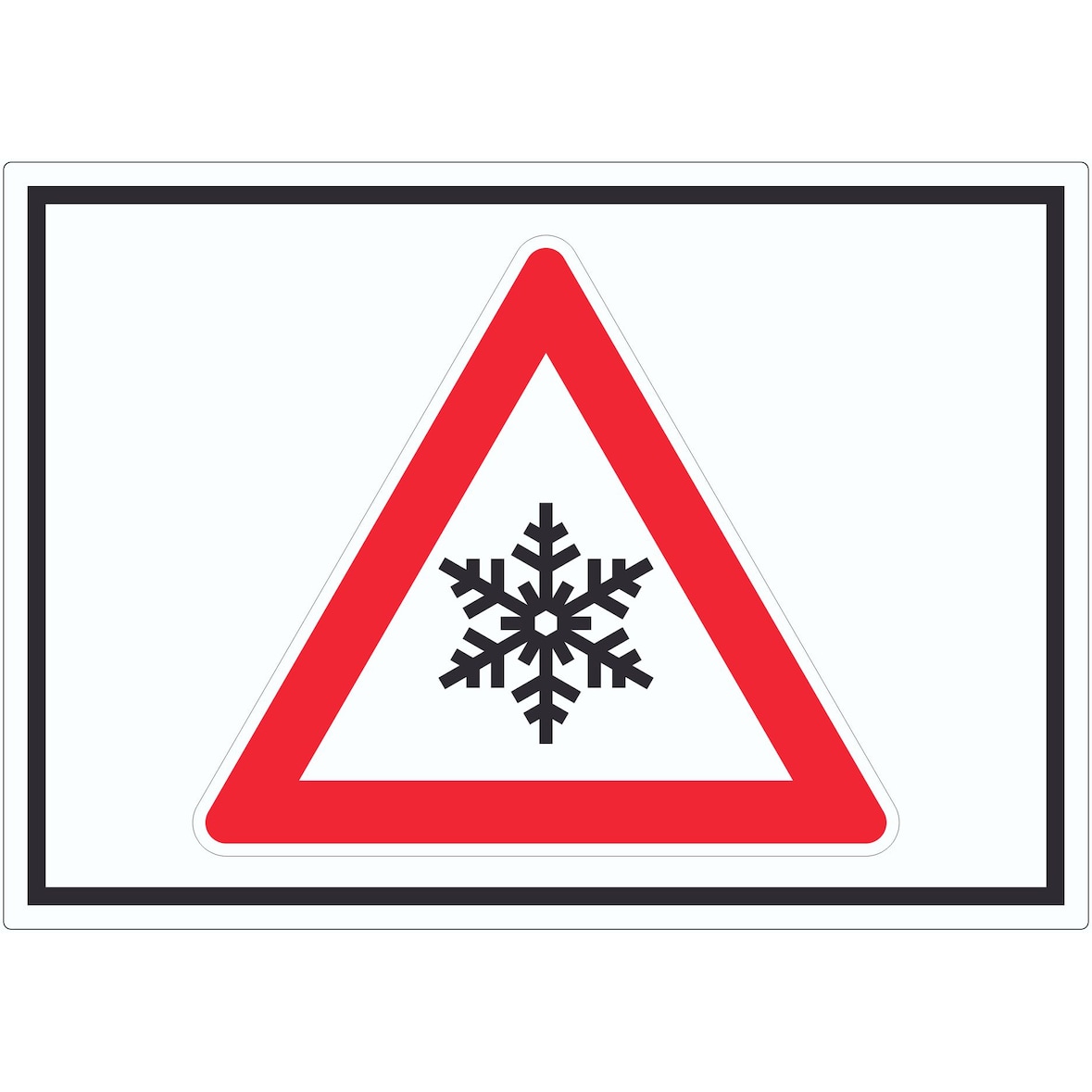 Achtung Frost Schnee Eis Symbol Aufkleber A8 (52x74mm)