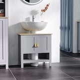 thumbnail of Armario para Debajo de Lavabo Compacto con 2 Puertas y Estante Interior Ajustable Mueble Auxiliar de Almacenamiento para Baño 60x30x60 cm Gris