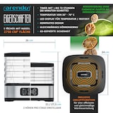 thumbnail of Arendo Dörrautomat mini mit Temperaturregler - Dehydrator - 5 Etagen - Timer 1 bis 72 h - 5 Einlegefächer - je Fach zwei Höhen - Food Fleisch Kräuter