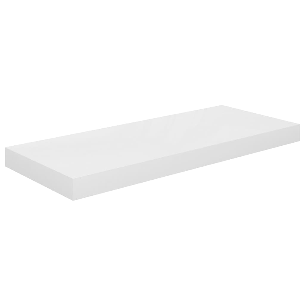 vidaXL Schweberegal Hochglanz-Weiß 60x23,5x3,8 cm MDF