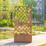 thumbnail of Outsunny Floreira com Treliça de Madeira para Cultivos 72,5x31,5x149,5 cm Natural