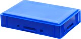 thumbnail of 7 Stück blaue E1 Kisten 600x400x125 mm Fleischkasten Lagerkiste Metzgerkiste mit 7 grauen Deckeln