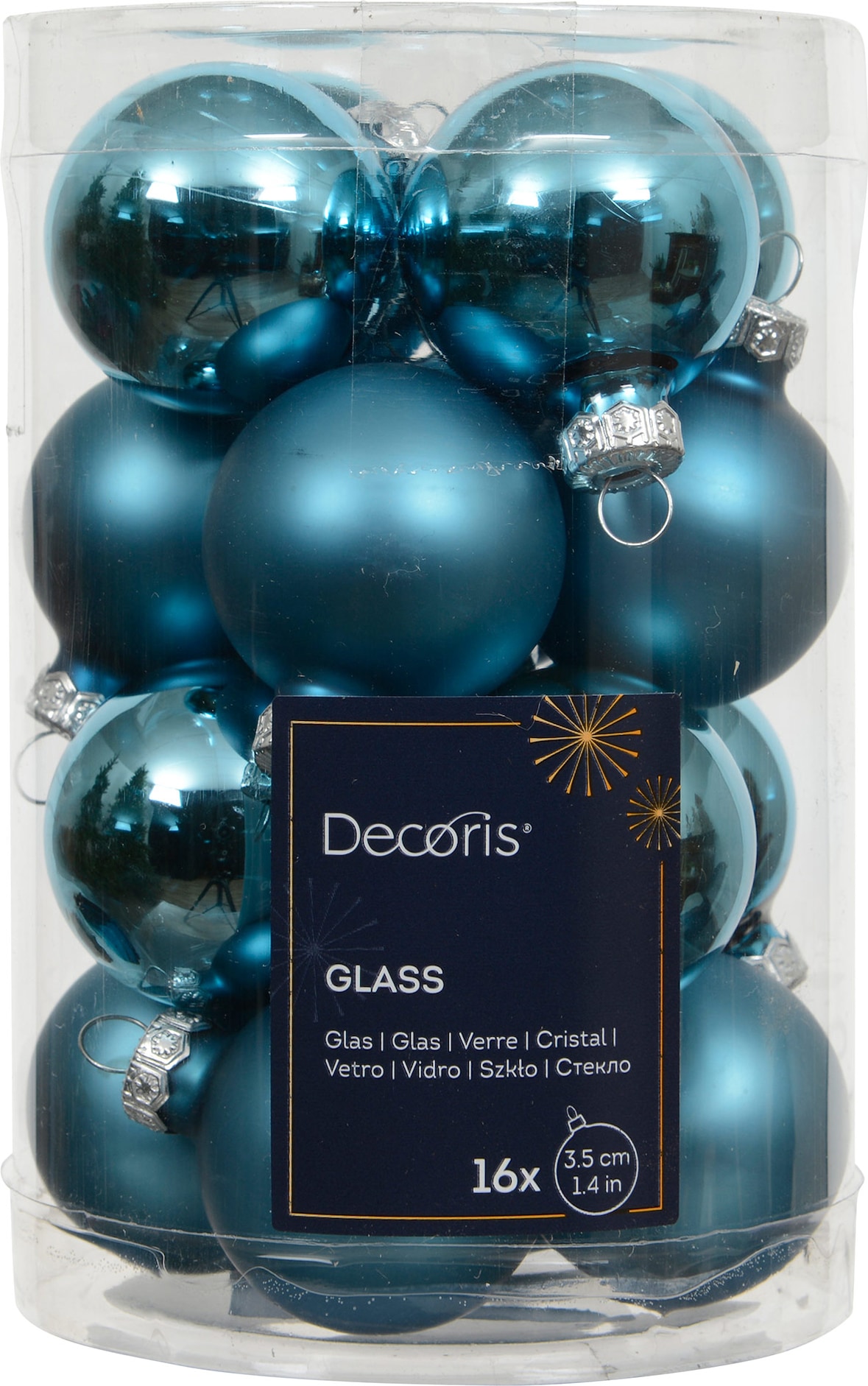 16 Weihnachtskugeln Glas 3,5cm matt & glänzend Christbaumkugeln Weihnachtsbaumkugeln Klein Christbaumschmuck Weihnachtsbaumschmuck Mini Folkloreblau