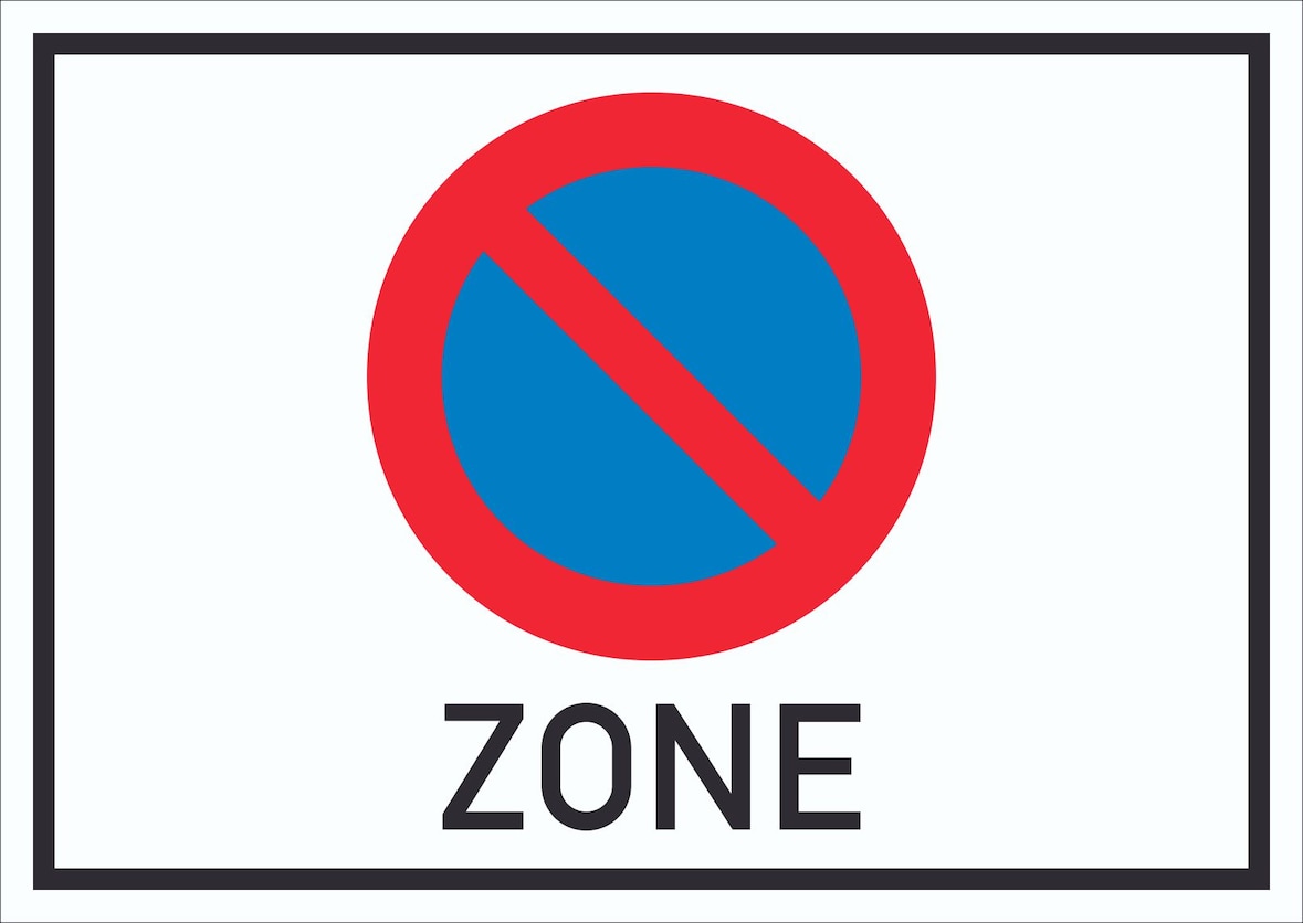 Beginn Eingeschränktes Haltverbot Symbol Schild A2 Rückseite selbstklebend