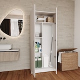 thumbnail of Armadio Armadietto Multiuso A Colonna Paige con 2 Ante e 5 Ripiani Ingresso Camera da Letto 73 x 180 x 37 cm Colore Bianco