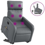 thumbnail of vidaXL Massagesessel mit Aufstehhilfe Grau Kunstleder