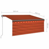 thumbnail of vidaXL Markise Automatisch Einziehbar mit Volant 3,5x2,5m Orange Braun