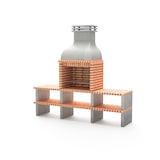 thumbnail of MF - Churrasqueira de Obra para Lenha e Carvão Modelo Altea (Cinza, Laranja - 268 x 70 x 255 cm) REF: M00631 - Uso Externo