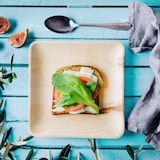 thumbnail of BIOZOYG 100 Stück Einwegteller 20x20cm Palmblatt-Teller, quadratisch, biologisch abbaubar, umweltfreundlich, kompostierbar, Wegwerfteller