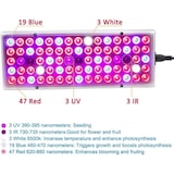 thumbnail of Lâmpada LED para cultivo, espectro completo de 600 W com 588 LEDs, função de corrente em margarida UV e IR, luz para cultivo para plantas