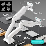 thumbnail of ONKRON Brazo Monitor Blanco para Dos Monitores 13-32", hasta 8 kg por monitor, VESA 100x100, Inclinado y Giratorio, Soporte Doble G160-W Blanco