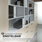 thumbnail of bümö office Aktenschrank abschließbar, Büroschrank klein aus FSC-Holz, 80cm breit in Nussbaum - abschließbarer Schrank, Büroschrank abschließbar,