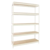thumbnail of SimonRack Estantería Industrial, 2000x1200x450 mm, 400 kg de Punto Flexión, 5 Estantes Madera, Estantería Garaje, Blanco/Madera - Ecoforte