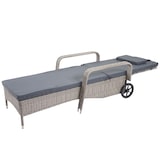 thumbnail of Lettino in poly-rattan Carrara, lettino relax da giardino, alluminio ~ grigio, cuscini grigio scuro