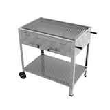 thumbnail of ChattenGlut Professional 4er Holzkohle Bräter Standgerät mobil Grill mit Einzelne Edelstahlstäbe als Rost 810X530x800mm
