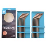 thumbnail of GRÄWE Edelstahl Trinkhalme 12er Set Rotgold Gebogen