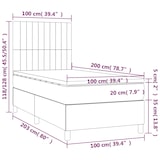 thumbnail of vidaXL Boxspringbett mit Matratze & LED Dunkelgrau 100x200 cm Samt