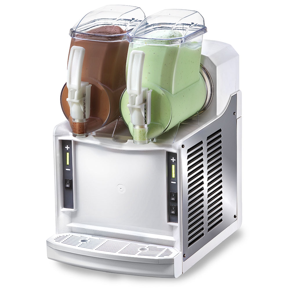Macchina per sorbetto e creme fredde due vasche da 2 litri colore bianco
