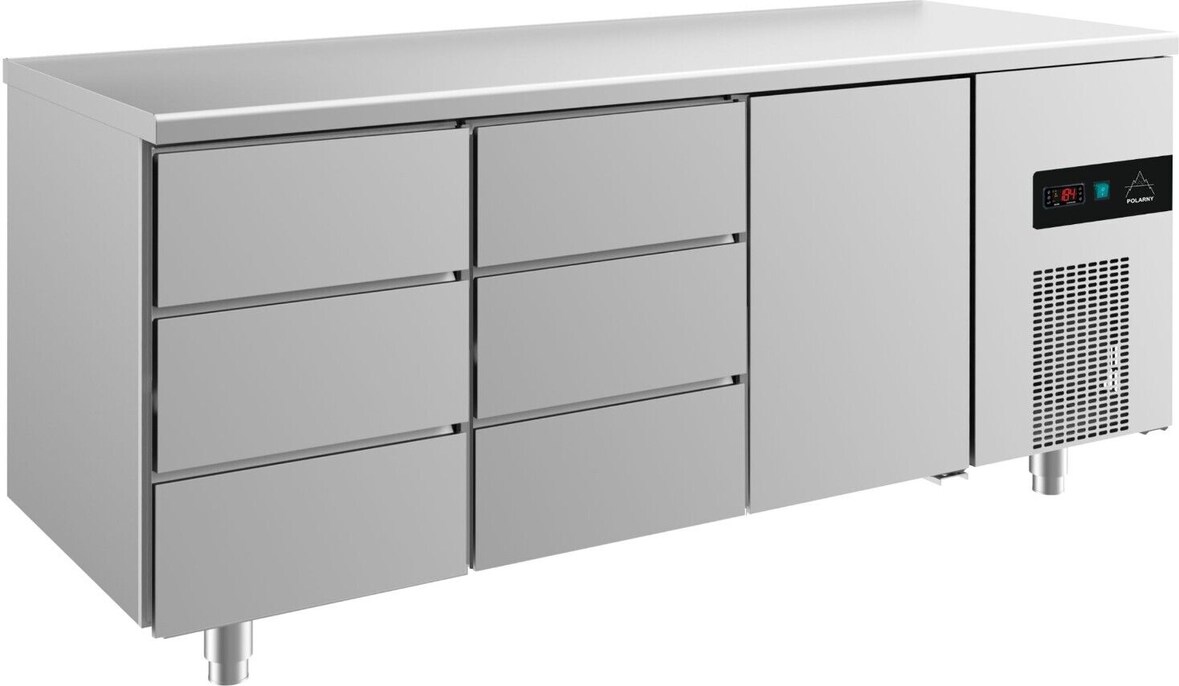 Gastro Kühltisch 1 Tür (rechts) 6 Schubladen Umluftkühlung 1865x700x850mm -2/+8°C