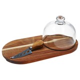 thumbnail of 3tlg Set Brie Käsebrett mit Glas-Glocke & Messer – 278001200