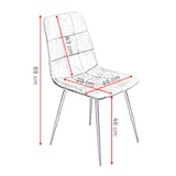 thumbnail of Pack Esszimmerstühle, Gepolsterter Samtstuhl, Metallgestell, Bequeme gepolsterte Rückenlehne und Basis, Farbe Grau. - PACKSQUARE