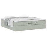 thumbnail of vidaXL Ottoman-Bett mit Matratzen Hellgrau 200x200 cm Samt