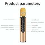 thumbnail of Microphone Bluetooth 5.0 Sans Fil Stéréo Or Pour Karaoké Avec Réduction De Bruit Noir YONIS