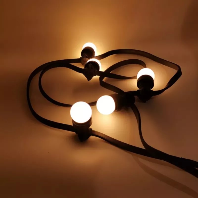 Guirlande Guinguette 100m professionnelle IP65 100 ampoules led blanc chaud incluses