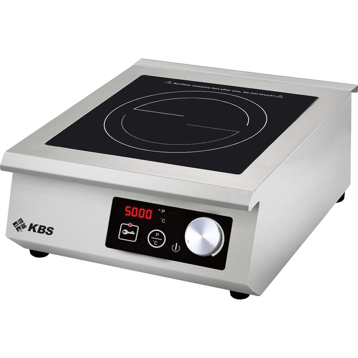 Profi-Induktions-Kochfläche 5 KW mit Drehregler SCHOTT CERAN® Feld