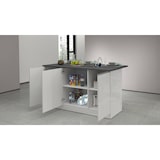 thumbnail of Dmora Isola da cucina Dcarnelo, Armadio multiuso, Mobile per cucinotto, Tavolo ausiliario, 100% Made in Italy, 155x90h90 cm, Bianco lucido e Ardesia