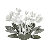 thumbnail of Dekorativer Tafelaufsatz Ciclamino Ø38 cm aus Eisen, Salbeigrün und Weiß, modernes Blumendesign für Tisch oder Wohnzimmer, hergestellt in Italien