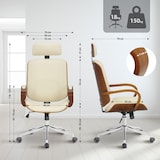 thumbnail of Chaise de bureau Dayton Noyer / Crème