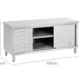 thumbnail of Royal Catering Mueble neutro de acero inoxidable - ECO - 180 x 70 cm - 600 kg - 3 cajones -