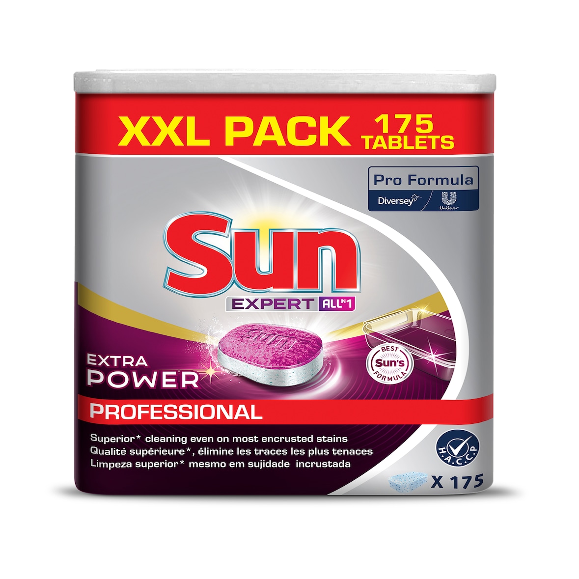 Sun Profesional Pastillas lavavajillas Todo en uno Extra Power 175pc