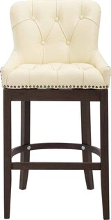 thumbnail of CHEFGASTRO Barhocker CORSICA Echtleder, Antik HxBxT 109x55x57cm Echtleder Creme Barstuhl
