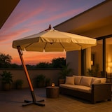 thumbnail of Ombrellone da Giardino Esterno 3x3 Palo Decentrato in Legno Telo Poliestere 210 g/mq  Top Ecru